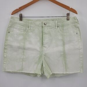 ♡ Wonderly High-Rise Tie Dye Womens Shorts Green White Size 16